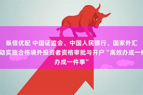 纵信优配 中国证监会、中国人民银行、国家外汇局推动实施合格境外投资者资格审批与开户“高效办成一件事”